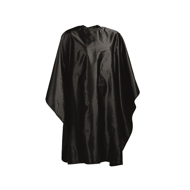 Wako Satin cape, with buttons, black